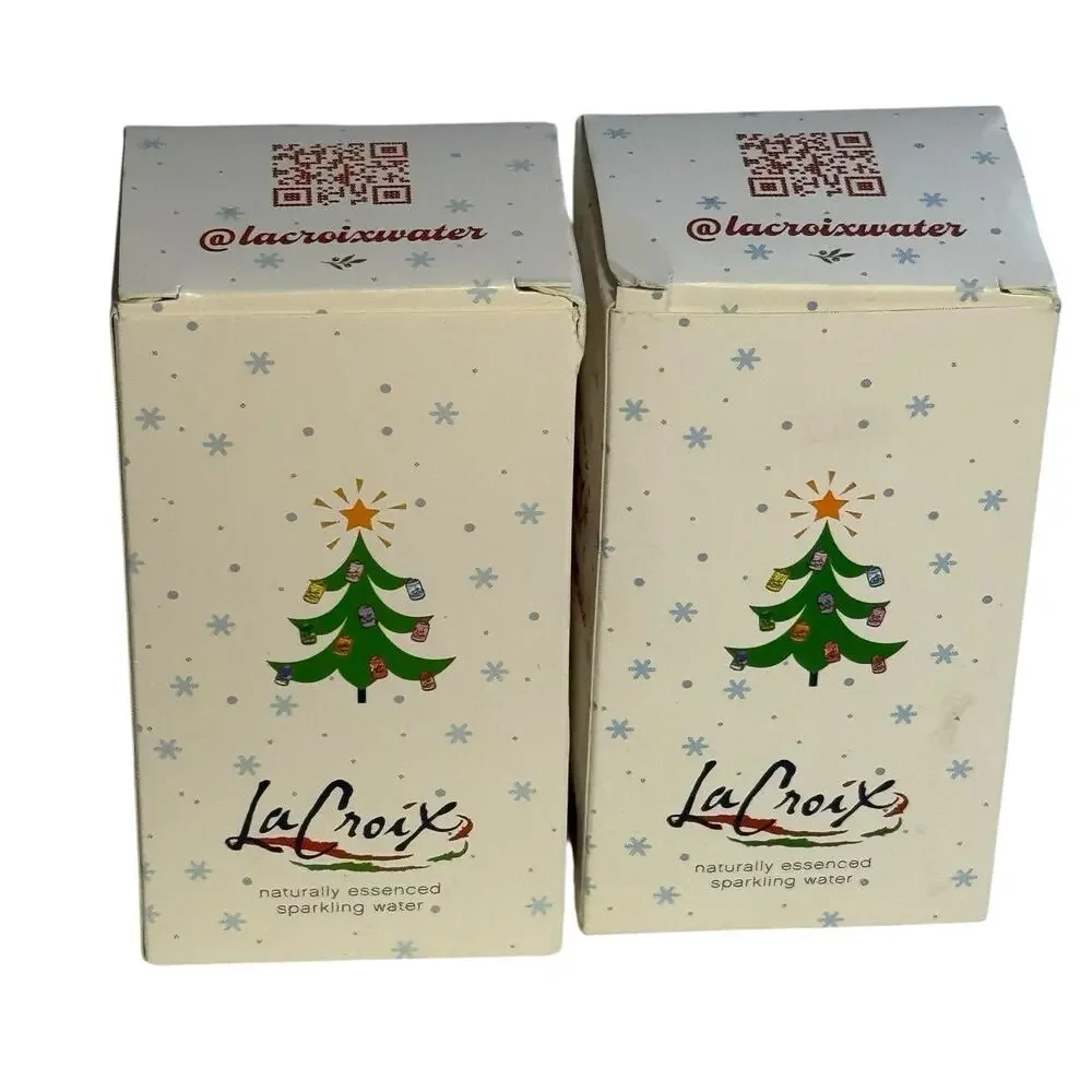 La Croix Christmas Ornament Set Of 2 New Sparkling Water Mini Cans Decoration